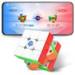 GAN 356 i Carry Stickerless Cube, GAN Smart Cube 3x3 Speed Puzzle Cube Intelligent Tracking Timing Movements Steps with CubeStation App for Kids Teens Adults Holiday Birthday Gifts