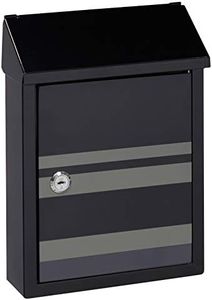 ARREGUI Smart Graphic E5724-STR Cassetta Postale Individuale in Acciaio con Serigrafia Decorativa "Lines", Cassetta Postale o Raccogliposta, Con 2 Feritoie, Dimensione S (DIN A5), Nero