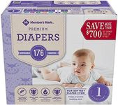 Member's Mark Premium Baby Diapers, Size 1 (8-14 Pounds), 176 Count