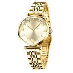 CIVO Watches for Women Dress Analog Quartz Wristwatch Elegant Gold Womens Watch Stainless Steel Montre Femme Waterproof Creative Ladies Watch, Gifts for Women