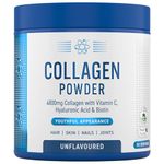 Applied Nutrition Collagen Powder - Hydrolysed Bovine Collagen Protein, Halal, Healthy Skin, Hair, Nails (Unflavoured) (150g - 30 Servings)