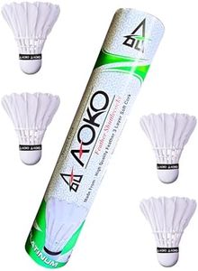 AOKO Super Cork Feather Shuttlecocks for Badminton – Durable Goose Feather | Stable Flight | High Speed | Tournament Grade – Pack of 10 | White