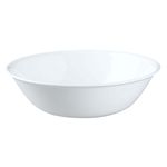 Corelle 0.95 Litre Vitrelle Glass Winter Frost White Serving Bowl, Pack of 3