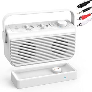 ANSTEN Voice Amplifier for TV, 30 m Range, TV Speaker Portable with SOS Switch, TV Speaker for Seniors and Hearing Impaired, No Audio Delay, Plug and Play