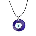 unknows Evil Eye Pendant Necklace Resin Leather Rope Chain Turkish Protect Lucky Necklace for Women Men Gifts blue eye necklace silver