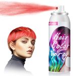 Red Hair Colour Spray, Temporary Coloured Hairspray, Washable One Time Hair Dye Spray for Party Fancy Dress Cosplay Halloween, Fast Dyeing, Suitable for Many Hair Types of Kids Adults- 100ml