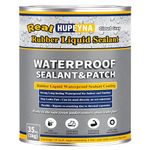 Rubber Liquid Waterproof Sealant, Hupeyna 35 oz Waterproof Patch & Seal Waterproof Coating, Multi-Surface Leak Repair Indoor & Outdoor Coating Cloud Gray Rubber Coating, Roof Liquid Foundation Sealant