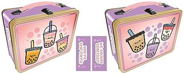 AQUARIUS Boba Fun Box - Sturdy Tin Storage Box with Plastic Handle & Embossed Front Cover - Officially Licensed Merchandise & Collectible Gift 8.6 x 6.8 x 3.9