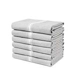 Kitchen Towel Set - 100% Cotton Kitchen Towels, Reusable Dish Cloths, Grey Dish Towels for Kitchen, Soft Absorbent Tea Towels, Durable Kitchen Hand Towels, 14” x 25” Kitchen Dish Towels - 6 Pack