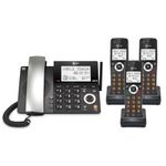 AT&T 3-handset Expandable Corded/Cordless Phone with Unsurpassed Range, Smart Call Blocker, Answering System and Line-Powered Mode, CL84318 (Charcoal)