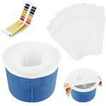 Pool Skimmer Socks, 12Pcs Reusable Ultra Fine Mesh Pool Filter Saver Socks, Pool Skimmer Basket Bag Pool Filter Net to Protect Swimming Pool Filter for In-Ground and Above Ground Pools - White