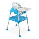 LuvLap 3 in 1 Convertible Baby High Chair with 5 point Safety belts, High Chair, Low Chair,Table for 6 to 36months baby, Max Weight Up to 20 Kgs, European Standard certified feedingessential (Blue)