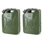 2) Wavian 3008 5.3 Gallon 20 Liter Authentic CARB Fuel Jerry Can w/ Spout, Green