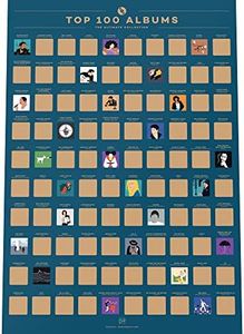 Enno Vatti Poster da Grattare 100 Album - Lista dei Migliori Brani Musicali di Tutti i Tempi (42 x 59,4 cm)