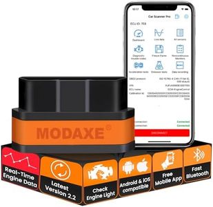 MODAXE Advanced Chipset OBD II Scanner Code Reader V2.2 Smart Car Vehicle Diagnostic Scanner Tool | Bluetooth 4.0 | Supports ODB2/OBDII Protocols | Compatible with Android & Apple iOS