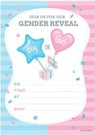 Kirsten McMillan 32 Pink and Blue Gender Reveal Invites - Baby Shower Party Invitations for Boy or Girl with Envelopes – Designed and Printed in the UK