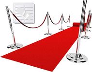 EZLucky Red Carpet Runner for Party, 2.6X30 ft, 130 GSM Felt Non-Woven Fabric, Hollywood Red Carpet for Event, Aisle Runner for Wedding Ceremony, Movie Theme Party Deco, Red Runway Rug for Prom