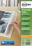 Avery 05412061.UK Double Sided Printable Adhesive Divider Tabs, 96 Tabs Per Pack - White