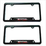 Stainless Steel Trail Boss Rust Free Sport License Plate Cover Frames Holder with Screw Caps for Chevrolet GMC Trail Boss (2X Black)