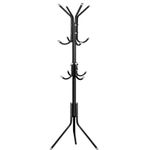 NTEK Coat Stand Metal Coat Rack, Free Standing Coak Rack Metal, 12 Hooks Metal Clothes Stand Rack Hat Jacket Hanger, Handbag Umbrella Hanging Organiser for Homes Office Entryway Hallway (BLACK)