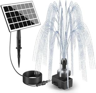 SZMP Fontaine Solaire Extérieur Flottante 3.5W Pompe Bassin Solaire 2025 Upgraded,16.4ft Fil avec Lumière LED,Batterie 2000mAh,8 Buses pour Bain d'oiseaux,Étang,Jardin Fontaine,Décoration de Jardin
