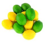 Ulalaza 12Pcs Fake Lemon Artificial Fruits Model Lifelike Yellow&Green Lemon Home House Kitchen Party Decoration Desk Ornament