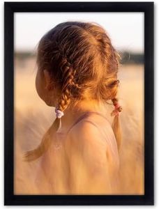 Diompirux Nero A4 legno massiccio Cornice (21 x 29,7cm), Portafoto Montaggio Verticale o Orizzontale, Cornice portafoto in legno con Perspex frontale, Legno Cornici Foto per Soggiorno Camera da Letto