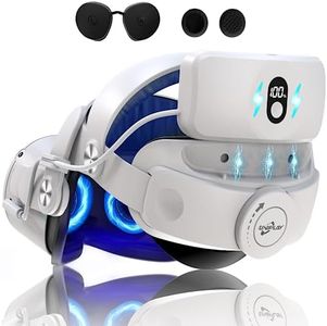 Uniplay Head Strap for Oculus Quest 2 with Magnetic Cobalt Battery 4-5H Adjustable Headstrap VR Accessories Elite Strap 5300mAh with USB/Type-C Port/LCD Digital Display for VR Headset