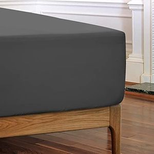Lux Decor Queen Fitted Sheet - Soft Microfiber Bottom Sheets - Upto 16 Inches Deep Pocket Fitted Sheet Only- Wrinkle, Fade & Shrinkage Resistant (Grey, Queen)