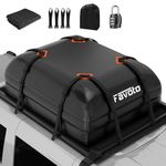 Favoto Car Roof Bag 15 Cubic, Waterproof 500D Car Roof Bag No Rack Needed, Roof Box with Anti-Slip Mat and 8 Heavy-Duty Reinforced Straps, Folding Soft Roof Bag for Cars without Rack, Black