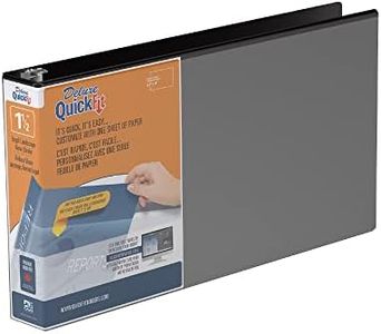 QuickFit Landscape 3 Ring Legal Binder, Heavy-Duty Round-Ring Binder with Clear-View Cover, 8.5" x 14", Round Ring, Black