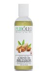 PUROLEO Sweet Almond Oil 4 Fl Oz/120 ML (Packed In Canada) Pure Almond Oil for Skin, Hair, & Body | Organic Carrier Oil & Body Oils For Women | Almond Butter Hair Oil, Body Oil, Baby Oil, Massage Oil huiles essentielles Amande Douce Huile Massage