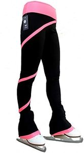 Figure Skating Pants Girl's Ladies Skating Pants Figure Skating Training Suits Plus Velvet Pants (Kids 10-12, Light Pink)