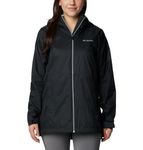 Columbia Women’s Switchback Lined Long Rain Jacket, Waterproof, Black, Large (1771941)