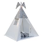 Play Tents Teepee Tent for Kids with 2 Star Shape Cushions Free, Tiny Land Indoor & Outdoor Kids Teepee Tent, Washable Play Tent for Kids, Foldable Design & Lightweight (Color-Grey, Fabric- Cotton)