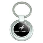 New Bronco Logo Keychain Classy Round Chrome Plated Metal