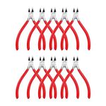 HAUTMEC 6" Flush Cut Pliers Ultra Sharp Wire Cutters 10PCS with Spring Loaded and Non-slip Grip, Ideal Wire Snips for Plastic, Soft Wire, Toy Model Kits, Jewelry Marking, Zip Ties, HT0318-10PC