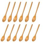 ZHYUAN 12 pcs Small Wooden Spoons,5.1-6.6in Wood Soup Spoons,Serving Spoons,Honey Spoons for Tea,Wood Spoons Soup Spoon,Wood Teaspoon Serving Spoons,for Cooking Condiments Honey Spoons Daily Use