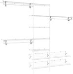 ClosetMaid 5037 Fixed Mount Closet Organizer Kit, 5-Feet to 8-Feet, White