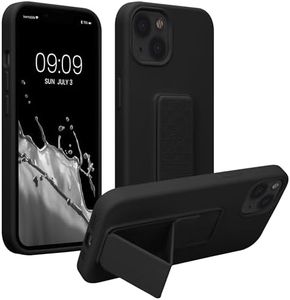 kwmobile 1x Custodia Compatibile con Apple iPhone 13 - Cover Supporto Dita - Back Case per Smartphone - Protezione Gommata nero