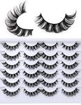 Fake Eyelashes Wispy Faux Mink Lashes D Curly Fluffy False Lashes Russian Strip Lashes Pack by Kiromiro