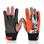 Professional Anti-Skid Bowling Gloves Comfortable Bowling Accessories Semi-Finger Instruments Sports Gloves Mittens for Bowling (Orange, M)