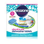 Ecozone Ultra All-In-One Dishwasher Tablets, Powerful Cleaning Formula Cuts Through Grease & Grime, Natural Vegan & Non Toxic, Plant Based Plastic-Free, Anti Watermark, Leaves No Residue (Pack of 25)