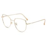 Firmoo Cat Eye Blue Light Blocking Glasses Women,Anti Glare UV Protection Lenses, Relive Eyestrain from Computer,Phone Screens, Super Light Metal Frame, Gold