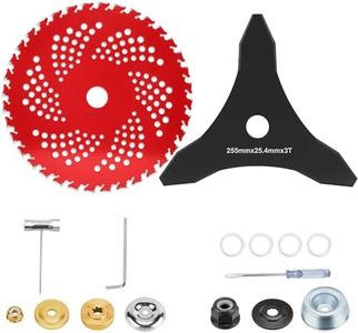 HK 9" x36 Teeth Carbide Tipped Blades & 3 Teeth Brush Cutter Blade, Weed Eater Blades Metal with Universal Adapter Kit, for 1" (20 mm or 25.4 mm Arbor), Compatible with Husqvarna, Stihl, Fsx, and More