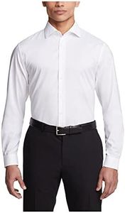 Unlisted by Kenneth Cole Reaction Men's Slim Fit Solid Spread Collar Dress Shirt, White, 17"-17.5"Neck 32"-33"Sleeve