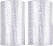 2-Pack Bubble Cushioning Wrap Rolls for Packing Moving, 12 Inch x 72 Feet Total Perforated Every 12" Air Bubble Shipping Packaging Materials (White)