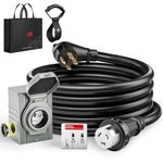 dé 50 Amp Generator Cord 10FT and Pre-Drilled Power Inlet Box & Interlock Kit, 4 Prong Generator Power Cord, 125V/250V RV Power Cord, NEMA 14-50P/SS2-50R Twist Lock, 6/3 + 8/1 AWG Wire - ETL Listed