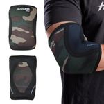 Hustlers Only Elbow Sleeves Weightlifting 5mm Neoprene Compression for Instant Joint Pain Relief Elbow Support Sleeves for Gym Training, Bench & Tendonitis, Fitness, and Workout (Camo, L)