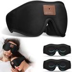 2-Pack Bluetooth Sleep Mask, Sleep Mask with Bluetooth Headphones, Eye Mask with Sleeping Headphones for Side Sleeper, Nap, ASMR, Air Travel, Meditation, Relaxation